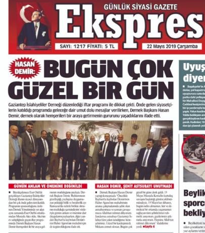 18 MAYIS İFTAR PROGRAMIMIZ